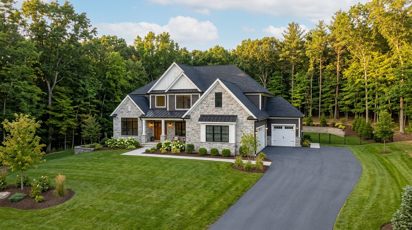 New construction home on a graded lot in Butler County, PA