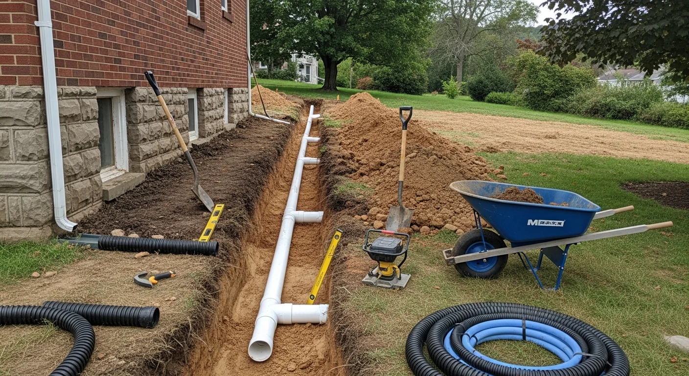 Drainage pipe installation and utility trenching