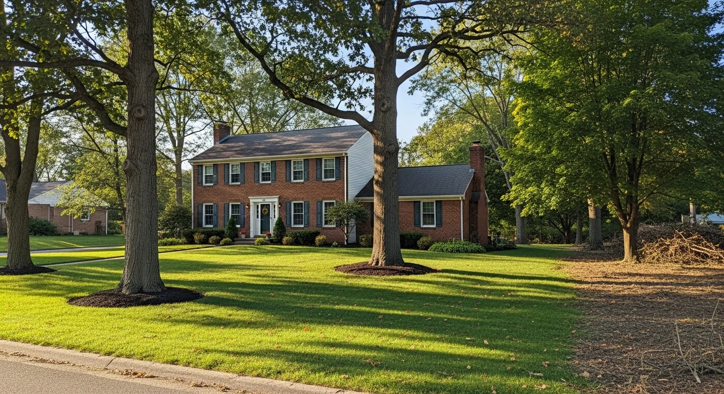 Residential home in Armstrong County with mature trees and traditional architecture typical of Kittanning-area neighborhoods.